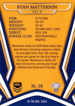 2023 Traders Best & Less Exclusive #BL28 Ryan Matterson Back